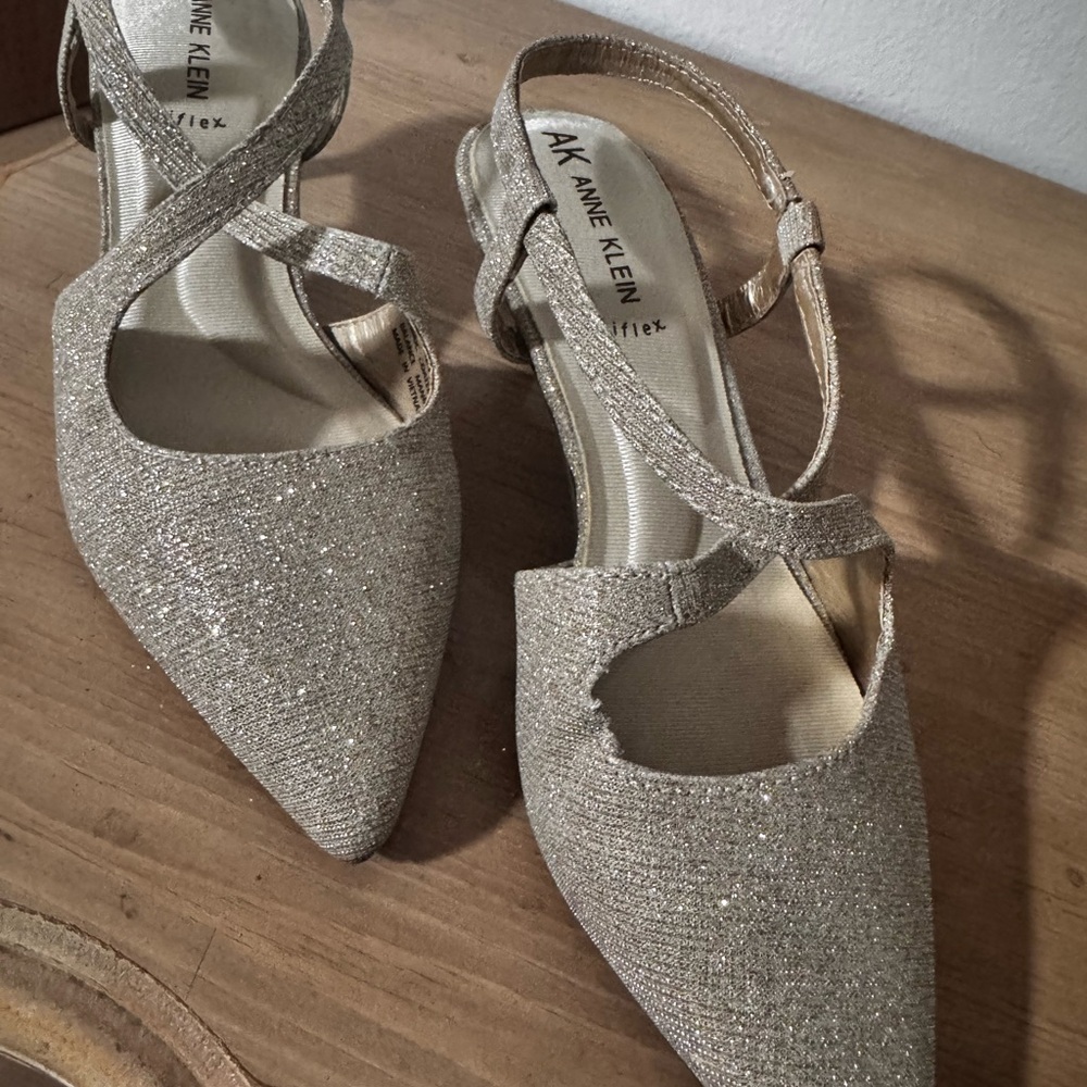 Anne Klein Sparkling Gold Heels